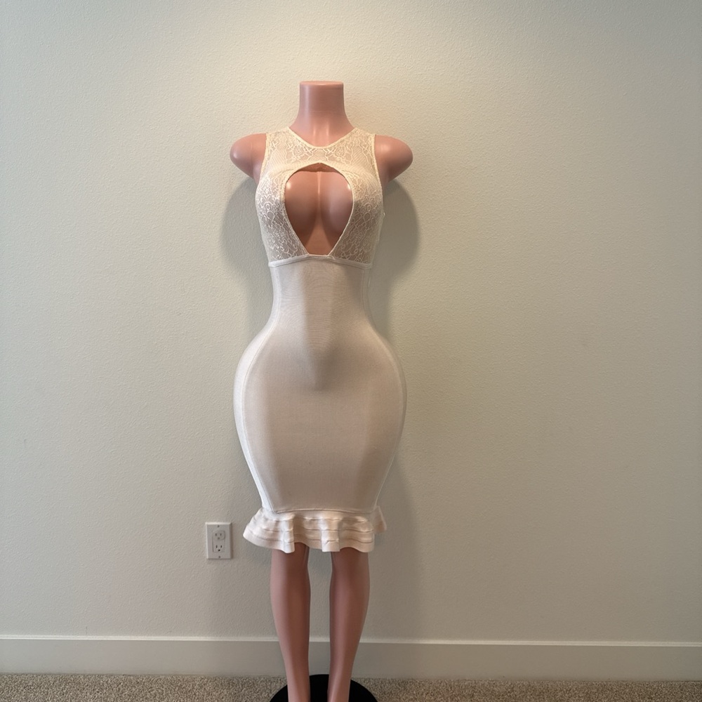 House of CB Cream Lace Dress